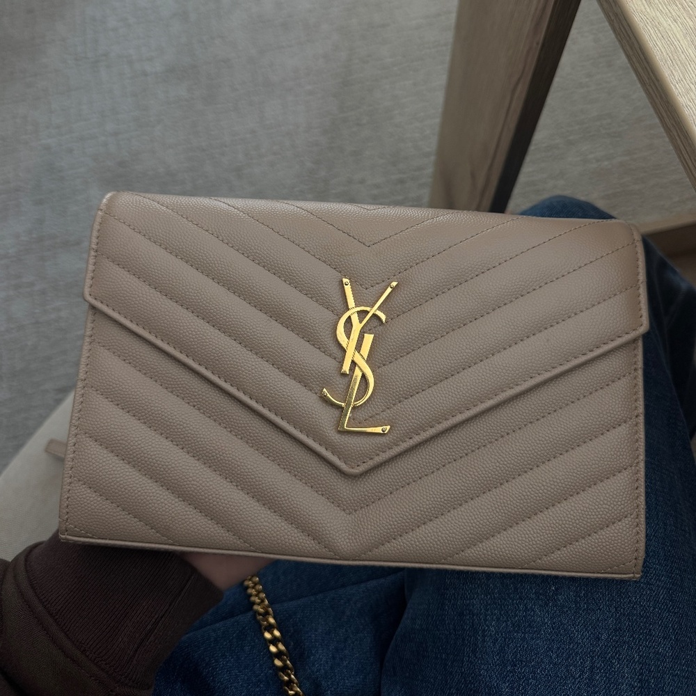 Ysl Monogram Large Wallet On Chain In Grained Lea… - image 4
